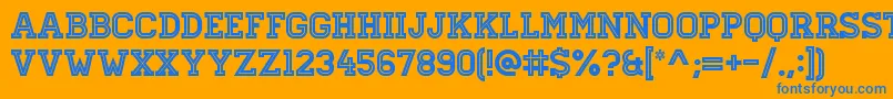 HomesteadInline Font – Blue Fonts on Orange Background