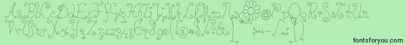 Rosew Font – Black Fonts on Green Background