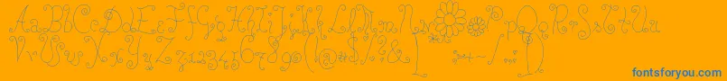 Rosew-Schriftart – Blaue Schriften auf orangefarbenem Hintergrund