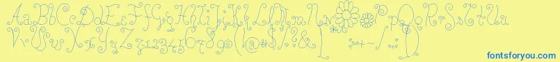 Rosew Font – Blue Fonts on Yellow Background