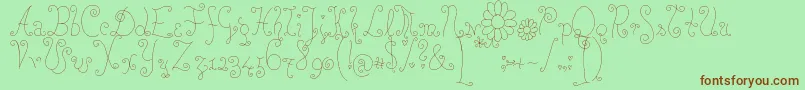 Rosew Font – Brown Fonts on Green Background