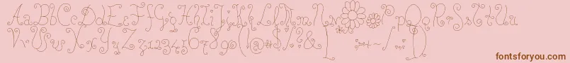 Rosew Font – Brown Fonts on Pink Background
