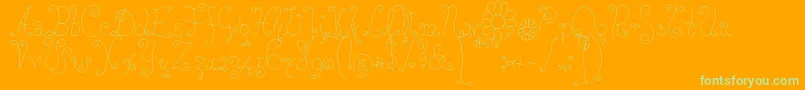 Rosew Font – Green Fonts on Orange Background
