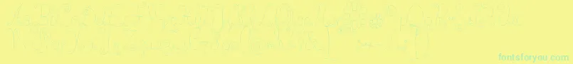 フォントRosew – 黄色い背景に緑の文字