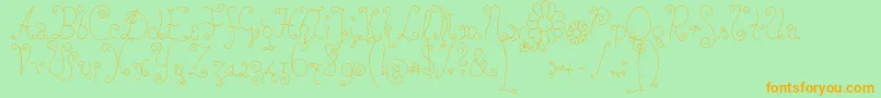 Rosew Font – Orange Fonts on Green Background