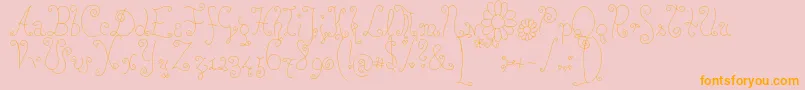 Rosew Font – Orange Fonts on Pink Background
