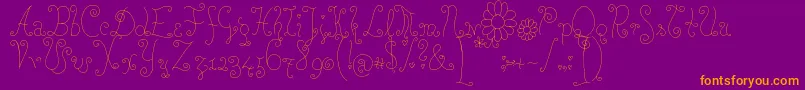 Rosew Font – Orange Fonts on Purple Background