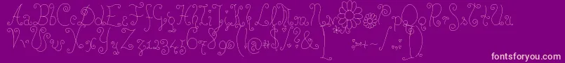Rosew-Schriftart – Rosa Schriften auf violettem Hintergrund