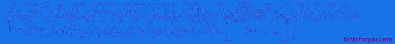 Rosew Font – Purple Fonts on Blue Background