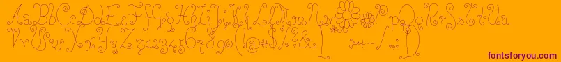 Rosew Font – Purple Fonts on Orange Background