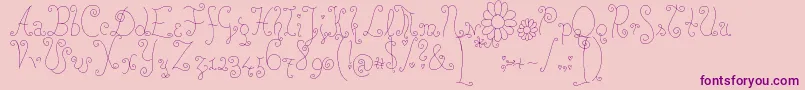 Rosew Font – Purple Fonts on Pink Background