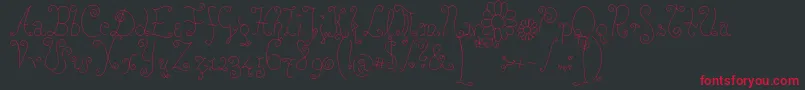 フォントRosew – 黒い背景に赤い文字