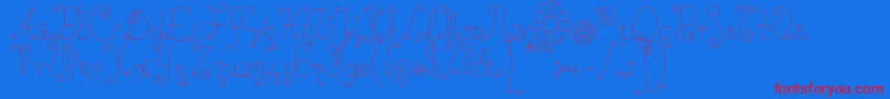 フォントRosew – 赤い文字の青い背景