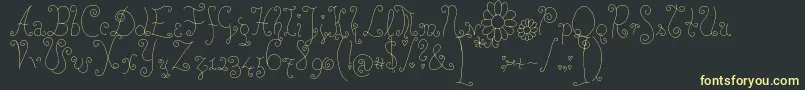 Rosew Font – Yellow Fonts on Black Background