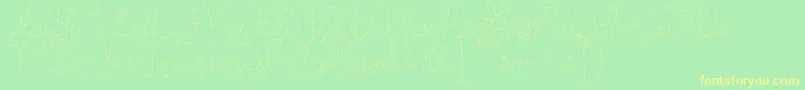 Rosew Font – Yellow Fonts on Green Background