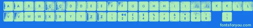 WhereMyKeys Font – Green Fonts on Blue Background