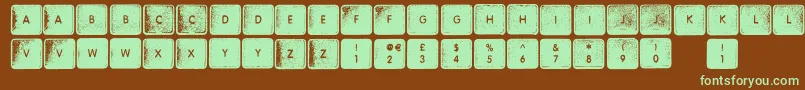 WhereMyKeys Font – Green Fonts on Brown Background