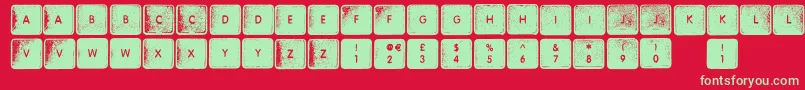 WhereMyKeys Font – Green Fonts on Red Background