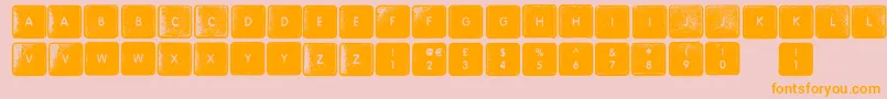 WhereMyKeys-Schriftart – Orangefarbene Schriften auf rosa Hintergrund