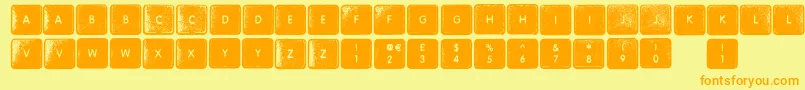 WhereMyKeys Font – Orange Fonts on Yellow Background