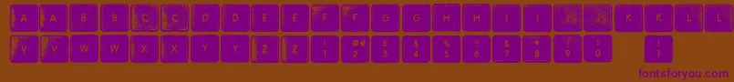 WhereMyKeys-fontti – violetit fontit ruskealla taustalla