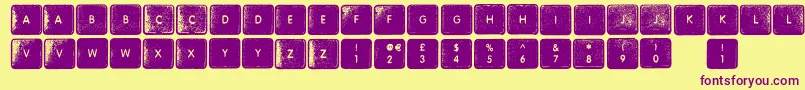 WhereMyKeys-fontti – violetit fontit keltaisella taustalla