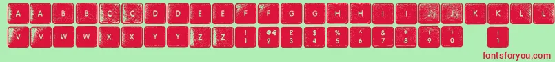 WhereMyKeys Font – Red Fonts on Green Background