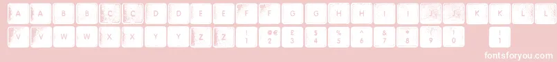 WhereMyKeys-Schriftart – Weiße Schriften auf rosa Hintergrund