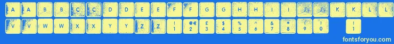 WhereMyKeys-fontti – keltaiset fontit sinisellä taustalla