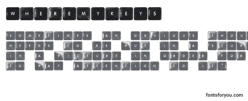 WhereMyKeys Font
