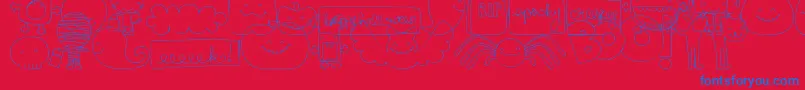 MtfSweetHalloweenDings Font – Blue Fonts on Red Background