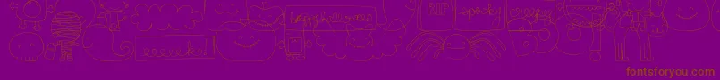 Шрифт MtfSweetHalloweenDings – коричневые шрифты на фиолетовом фоне