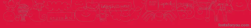 Police MtfSweetHalloweenDings – polices grises sur fond rouge