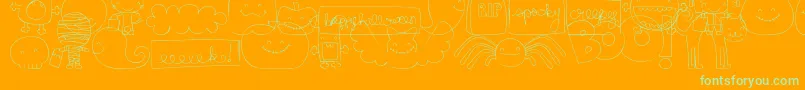fuente MtfSweetHalloweenDings – Fuentes Verdes Sobre Fondo Naranja