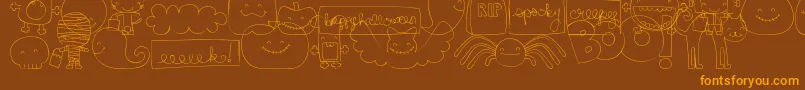 MtfSweetHalloweenDings Font – Orange Fonts on Brown Background