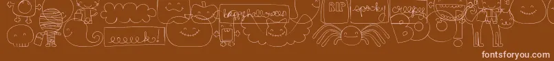 Więcej informacji o czcionce MtfSweetHalloweenDings Czcionka MtfSweetHalloweenDings – różowe czcionki na brązowym tle