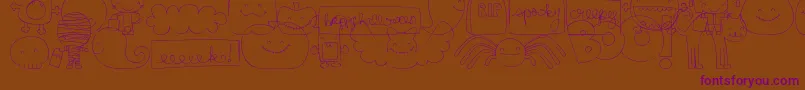 Police MtfSweetHalloweenDings – polices violettes sur fond brun