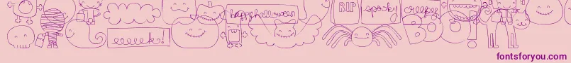 フォントMtfSweetHalloweenDings – ピンクの背景に紫のフォント