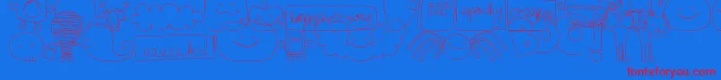 フォントMtfSweetHalloweenDings – 赤い文字の青い背景