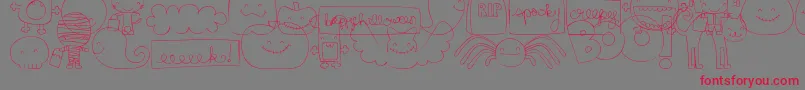 Więcej informacji o czcionce MtfSweetHalloweenDings Czcionka MtfSweetHalloweenDings – czerwone czcionki na szarym tle