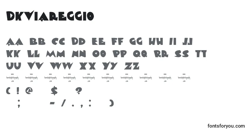 A fonte DkViareggio – alfabeto, números, caracteres especiais