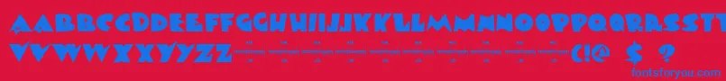 フォントDkViareggio – 赤い背景に青い文字