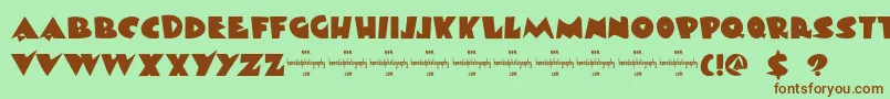 DkViareggio-fontti – ruskeat fontit vihreällä taustalla