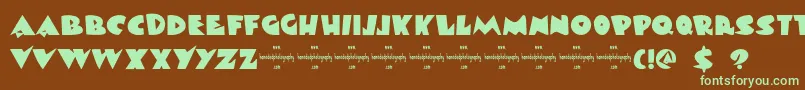 DkViareggio-fontti – vihreät fontit ruskealla taustalla
