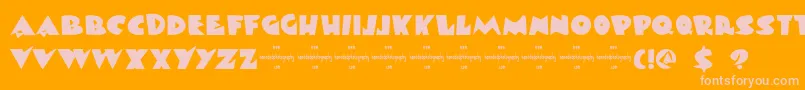 フォントDkViareggio – オレンジの背景にピンクのフォント