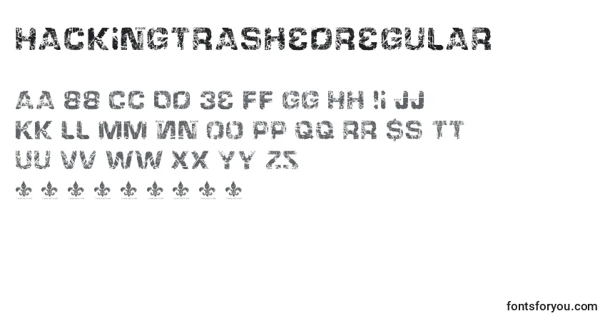 Schriftart HackingtrashedRegular – Alphabet, Zahlen, spezielle Symbole