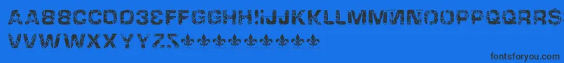 HackingtrashedRegular Font – Black Fonts on Blue Background