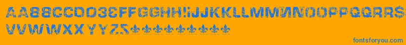 HackingtrashedRegular Font – Blue Fonts on Orange Background