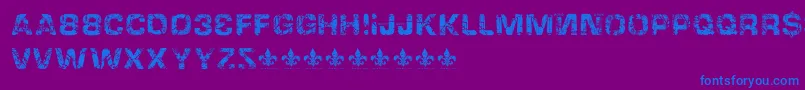 HackingtrashedRegular-Schriftart – Blaue Schriften auf violettem Hintergrund