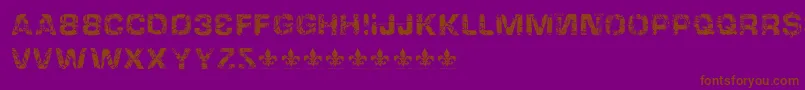 HackingtrashedRegular Font – Brown Fonts on Purple Background